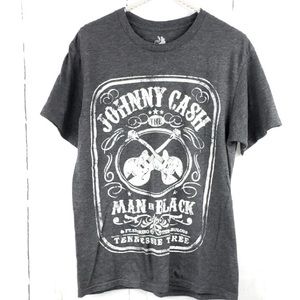 Medium Unisex Gray Johnny Cash Zion Rootswear Tee